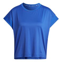 adidas Studio T-Shirt Croptop Damen Semi Lucid Blue / Grey Six