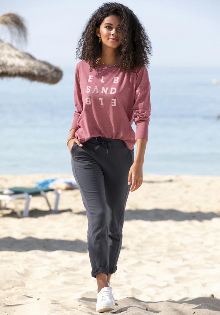 ELBSAND ELBSAND Longsleeve Longshirt Damen - mauve meliert - 0 | SportScheck