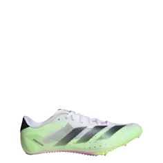 Rückansicht von adidas Adizero Sprintstar Spike-Schuh Laufschuhe Cloud White / Core Black / Green Spark