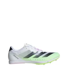 Rückansicht von adidas Adizero Distancestar Spike-Schuh Laufschuhe Herren Cloud White / Core Black / Green Spark
