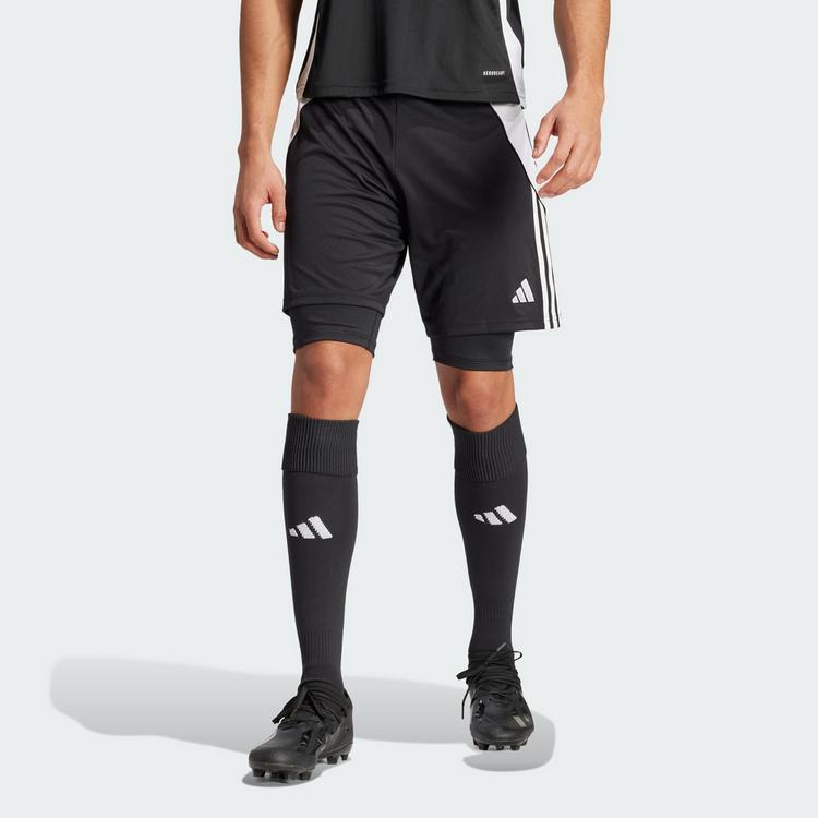 adidas adidas Tiro 24 2-in-1 Trainingsshorts Fu&szlig;ballshorts Herren - Black / White - 0 | SportScheck