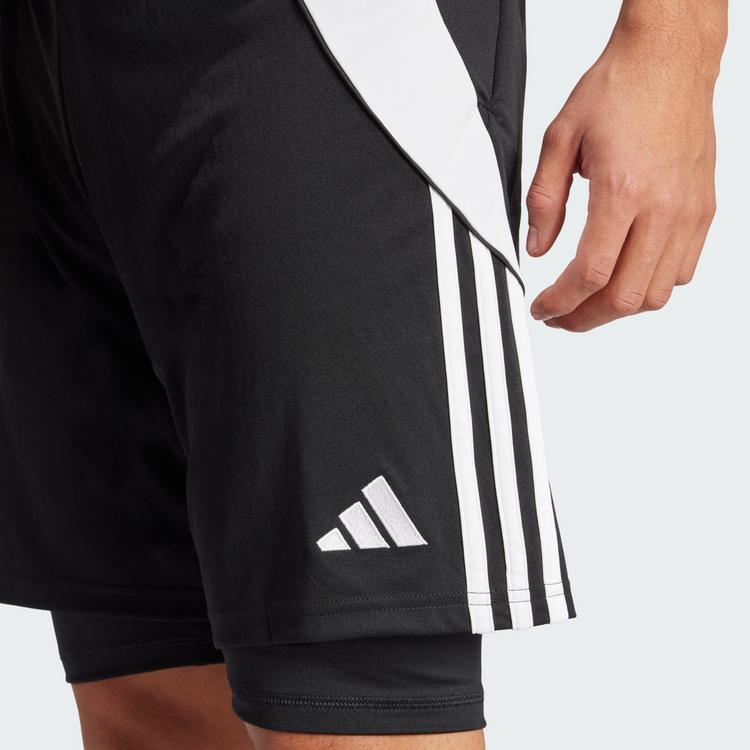 adidas adidas Tiro 24 2-in-1 Trainingsshorts Fu&szlig;ballshorts Herren - Black / White - 0 | SportScheck