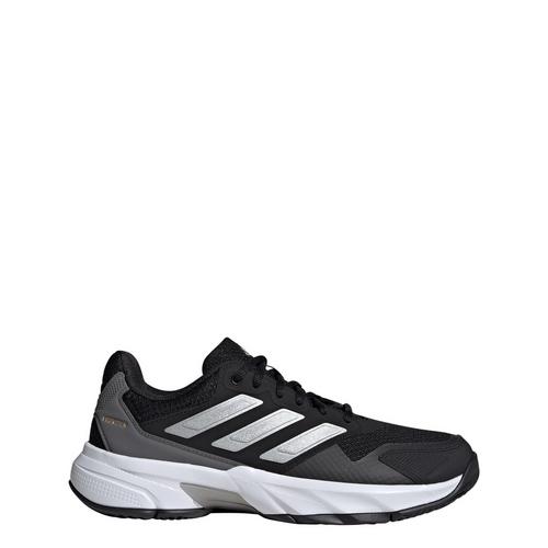 Rückansicht von adidas Courtjam Control 3 Tennisschuh Hallenschuhe Core Black / Silver Metallic / Grey Four