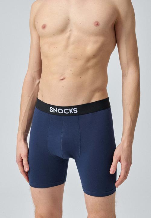 Rückansicht von Snocks Boxershorts mit längerem Bein Boxershorts Herren Mix (Rot/Olive/Blau)