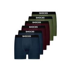 Snocks Boxershorts mit längerem Bein Boxershorts Herren Mix (Rot/Olive/Blau)