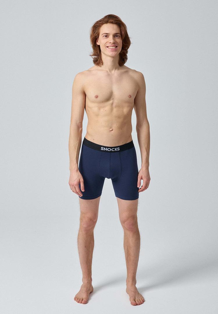 Snocks Snocks Boxershorts mit l&auml;ngerem Bein Unterhose Herren - Mix (Rot/Olive/Blau) - 1 | SportScheck