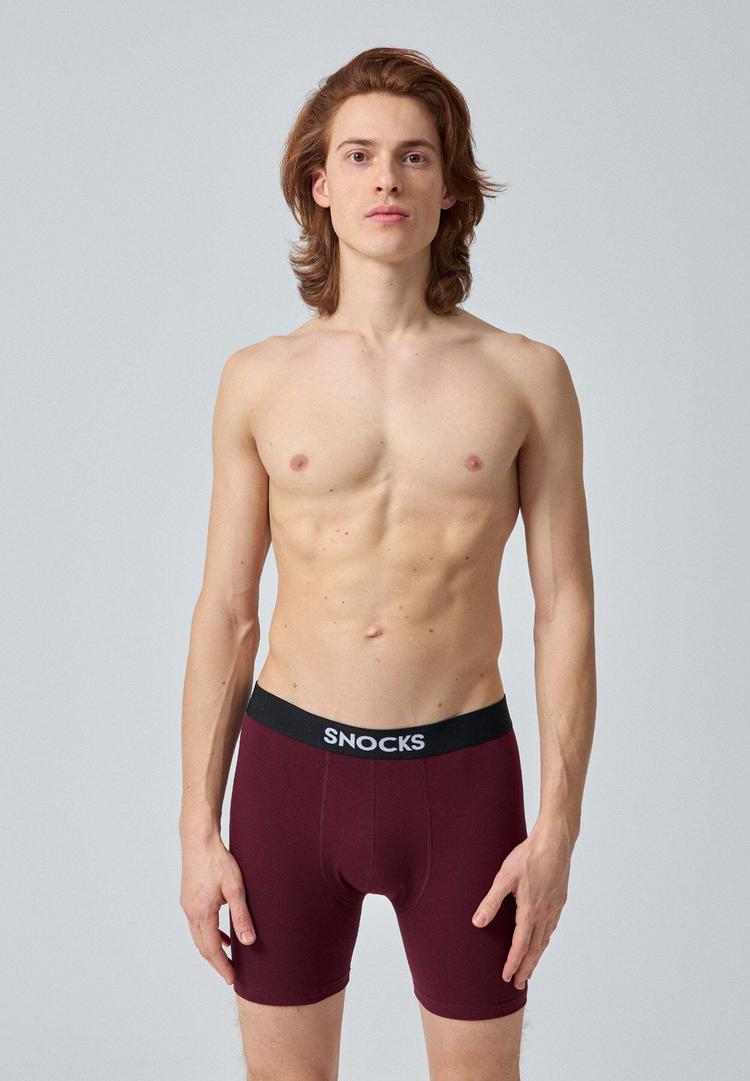 Snocks Snocks Boxershorts mit l&auml;ngerem Bein Unterhose Herren - Mix (Rot/Olive/Blau) - 6 | SportScheck