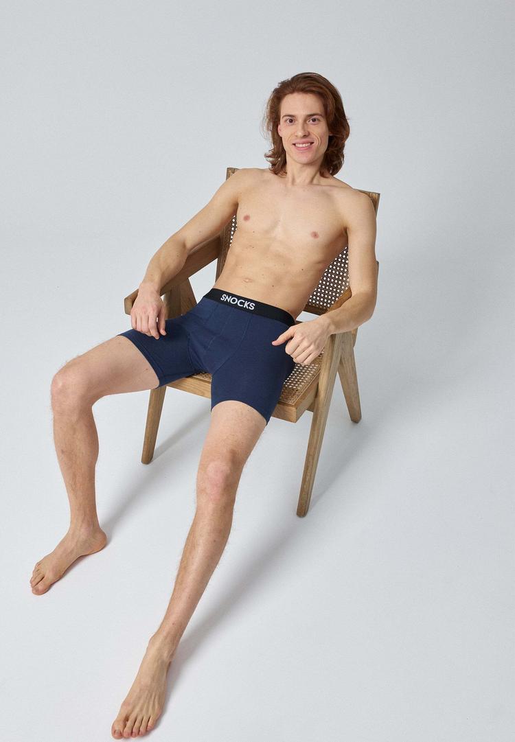 Snocks Snocks Boxershorts mit l&auml;ngerem Bein Unterhose Herren - Mix (Rot/Olive/Blau) - 8 | SportScheck