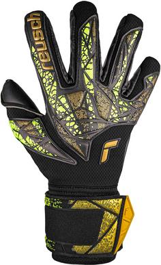 Rückansicht von Reusch Attrakt Duo Finger Support Fingerhandschuhe 7739 black/gold/yellow/black