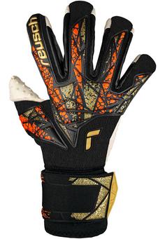 Rückansicht von Reusch Attrakt SpeedBump Ortho-Tec Fingerhandschuhe 7738 black / gold / orange