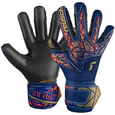 Reusch Attrakt Gold X Junior Fingerhandschuhe 4411 premium blue/gold/black