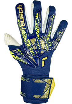 Rückansicht von Reusch Attrakt Gold X GluePrint Fingerhandschuhe 4410 premium blue/gold