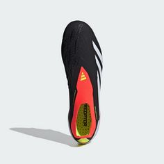 Rückansicht von adidas Predator Elite Laceless FG Fußballschuh Fußballschuhe Core Black / Cloud White / Solar Red