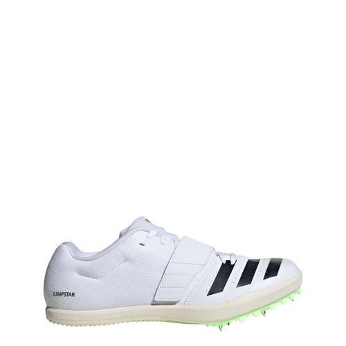 Rückansicht von adidas Jumpstar Spike-Schuh Laufschuhe Cloud White / Core Black / Green Spark