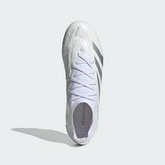 Rückansicht von adidas Predator 24 Pro FG Fußballschuh Fußballschuhe Cloud White / Silver Metallic / Cloud White