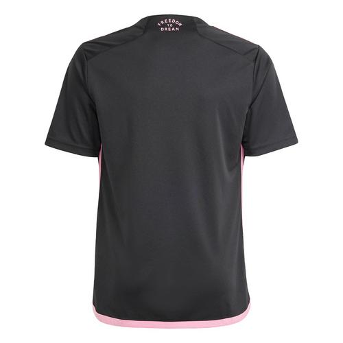 Rückansicht von adidas Inter Miami CF 23/24 Kids Auswärtstrikot Fußballtrikot Kinder Black / Bliss Pink