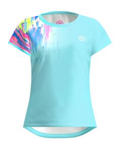 BIDI BADU Melbourne 2024 Capsleeve Tennisshirt Damen Aqua/Mehrfarbig