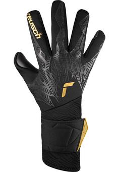 Rückansicht von Reusch Pure Contact Infinity Fingerhandschuhe 7706 black / gold / black