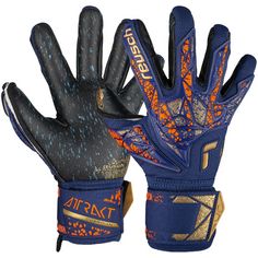 Reusch Attrakt Fusion Guardian Junior Fingerhandschuhe 4411 premium blue/gold/black