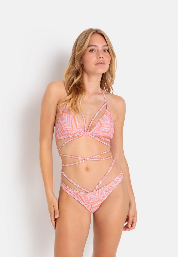 LSCN by Lascana LSCN by Lascana Triangel-Bikini-Top Bikini Oberteil Damen - rosa bedruckt - 1 | SportScheck