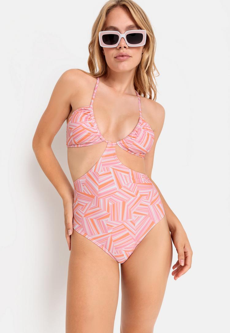 LSCN by Lascana LSCN by Lascana Badeanzug Badeanzug Damen - pink bedruckt - 1 | SportScheck