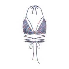 LSCN by Lascana Triangel-Bikini-Top Bikini Oberteil Damen blau bedruckt