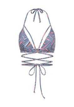 LSCN by Lascana Triangel-Bikini-Top Bikini Oberteil Damen blau bedruckt