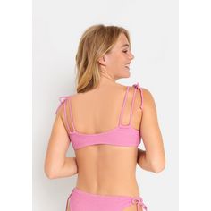Rückansicht von LSCN by Lascana Bustier-Bikini-Top Bikini Oberteil Damen rosa