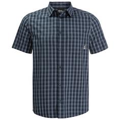 Jack Wolfskin HOT SPRINGS SHIRT M Kurzarmhemd Herren night blue checks