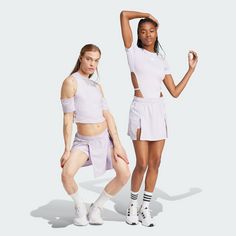 Rückansicht von adidas Dance All-Gender Woven Skort Kleid Damen Silver Dawn / White