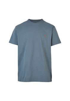 Cleptomanicx Sketch Gull Printshirt Herren Blue Mirage