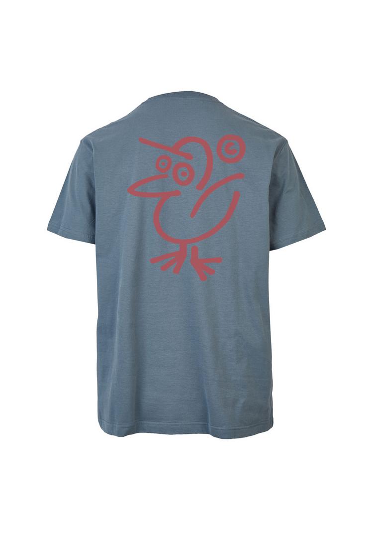 Cleptomanicx Cleptomanicx Sketch Gull Printshirt Herren - Blue Mirage - 0 | SportScheck