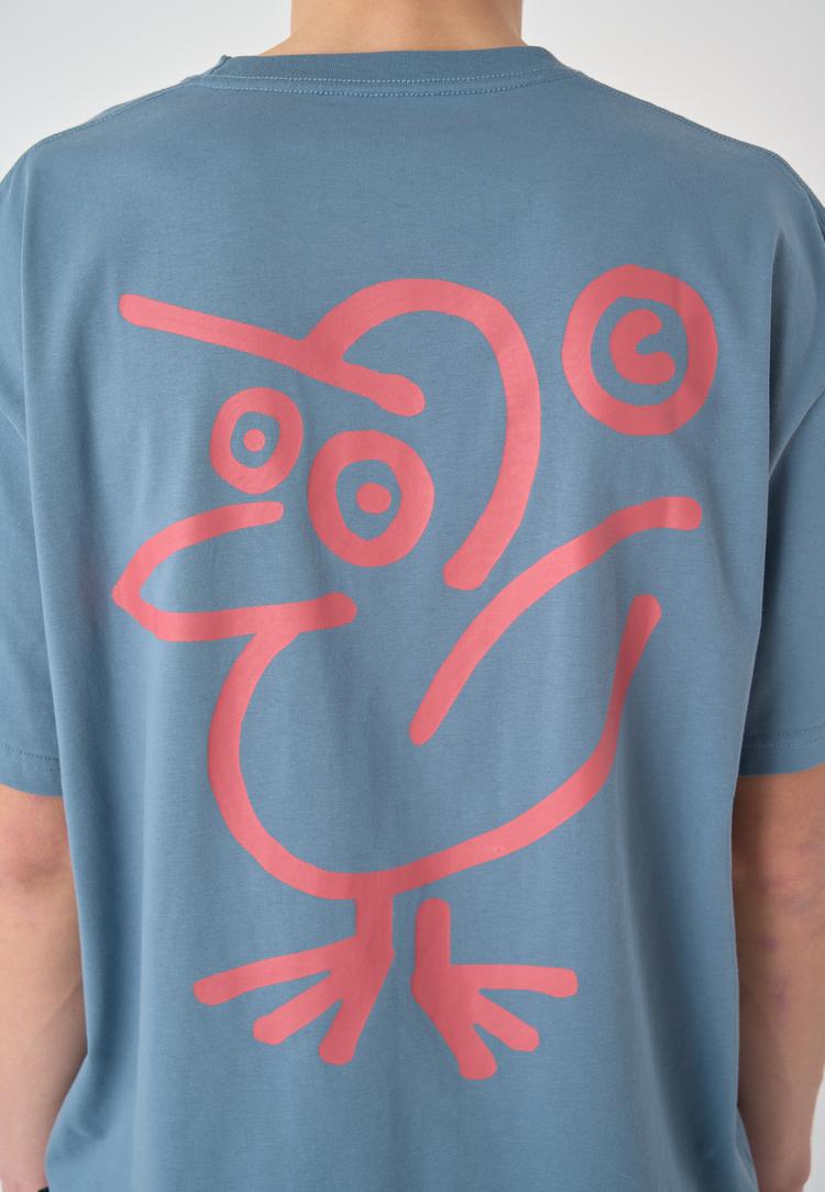 Cleptomanicx Cleptomanicx Sketch Gull Printshirt Herren - Blue Mirage - 0 | SportScheck