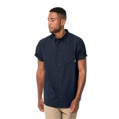 Rückansicht von Jack Wolfskin EL DORADO SHIRT MEN Kurzarmhemd Herren night blue checks