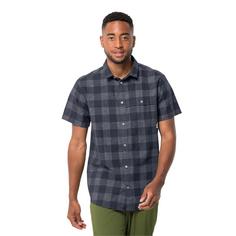 Rückansicht von Jack Wolfskin HIGHLANDS SHIRT M Langarmshirt Herren night blue checks