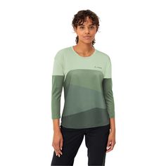 Rückansicht von VAUDE Women's Moab LS T-Shirt V T-Shirt Damen willow green