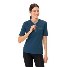 Rückansicht von VAUDE Women's Tremalzo Q-Zip Shirt T-Shirt Damen dark sea
