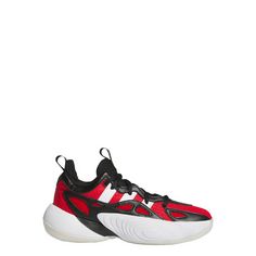Rückansicht von adidas Trae Young Unlimited 2 Low Kids Schuh Basketballschuhe Kinder Vivid Red / Cloud White / Core Black