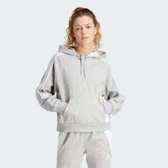 Rückansicht von adidas Tiro 24 Sweat Hoodie Hoodie Damen Medium Grey Heather / White