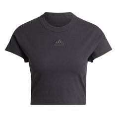adidas Lounge Ribbed Crop T-Shirt T-Shirt Damen Black