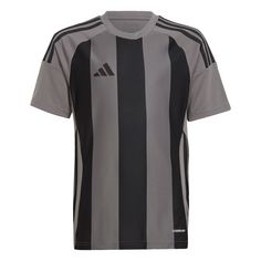 adidas Striped 24 Kids Trikot Fußballtrikot Kinder Team Grey Four / Black