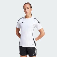 Rückansicht von adidas Tiro 24 Trikot Fußballtrikot Damen White / Black