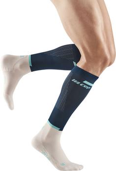 Rückansicht von CEP THE RUN COMPRESSION SOCKS KNEE-HIGH Laufsocken Herren blue/off white