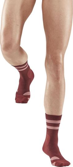 Rückansicht von CEP HIKING 80's COMPRESSION SOCKS MID CUT Laufsocken Damen brown/rose