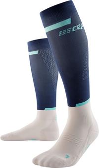 CEP THE RUN COMPRESSION SOCKS KNEE-HIGH Socken Damen - blue/off white