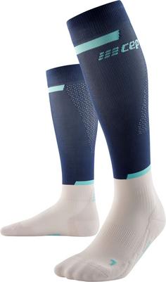 CEP THE RUN COMPRESSION SOCKS KNEE-HIGH Laufsocken Damen blue/off white