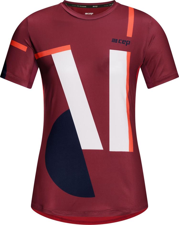 CEP CEP THE RUN SHIRT SHORT SLEEVE Laufshirt Damen - dark red/geometrics - 0 | SportScheck