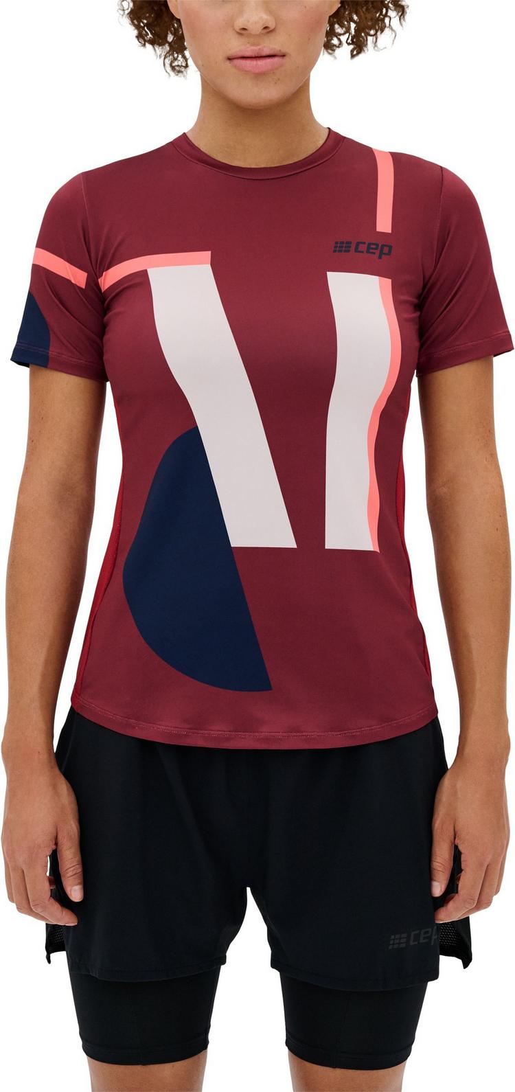 CEP CEP THE RUN SHIRT SHORT SLEEVE Laufshirt Damen - dark red/geometrics - 1 | SportScheck