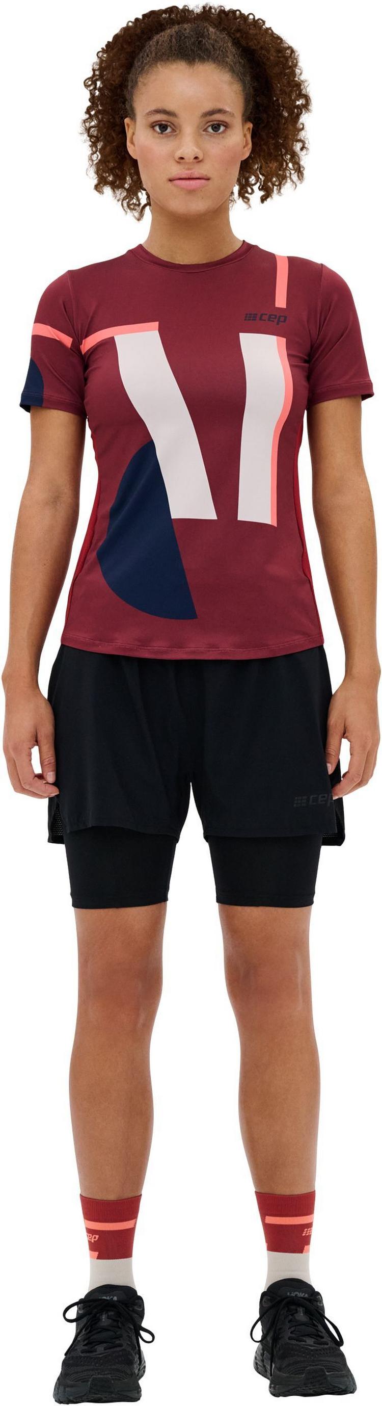 CEP CEP THE RUN SHIRT SHORT SLEEVE Laufshirt Damen - dark red/geometrics - 2 | SportScheck