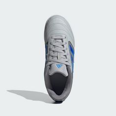 Rückansicht von adidas Super Sala II IN Fußballschuh Fußballschuhe Kinder Grey Two / Lucid Blue / Blue Burst